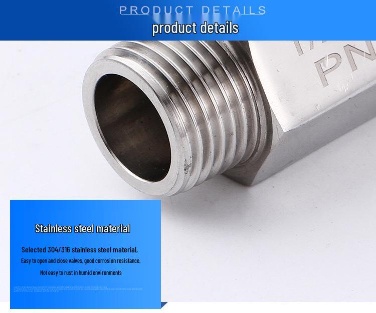 304 Stainless Steel Mini Manual Ball Valve with Male & Double Female Threads