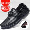 2024 Men's Premium Cowhide Leather Moccasins: Genuine Leather Casual Loafers with Round Toe