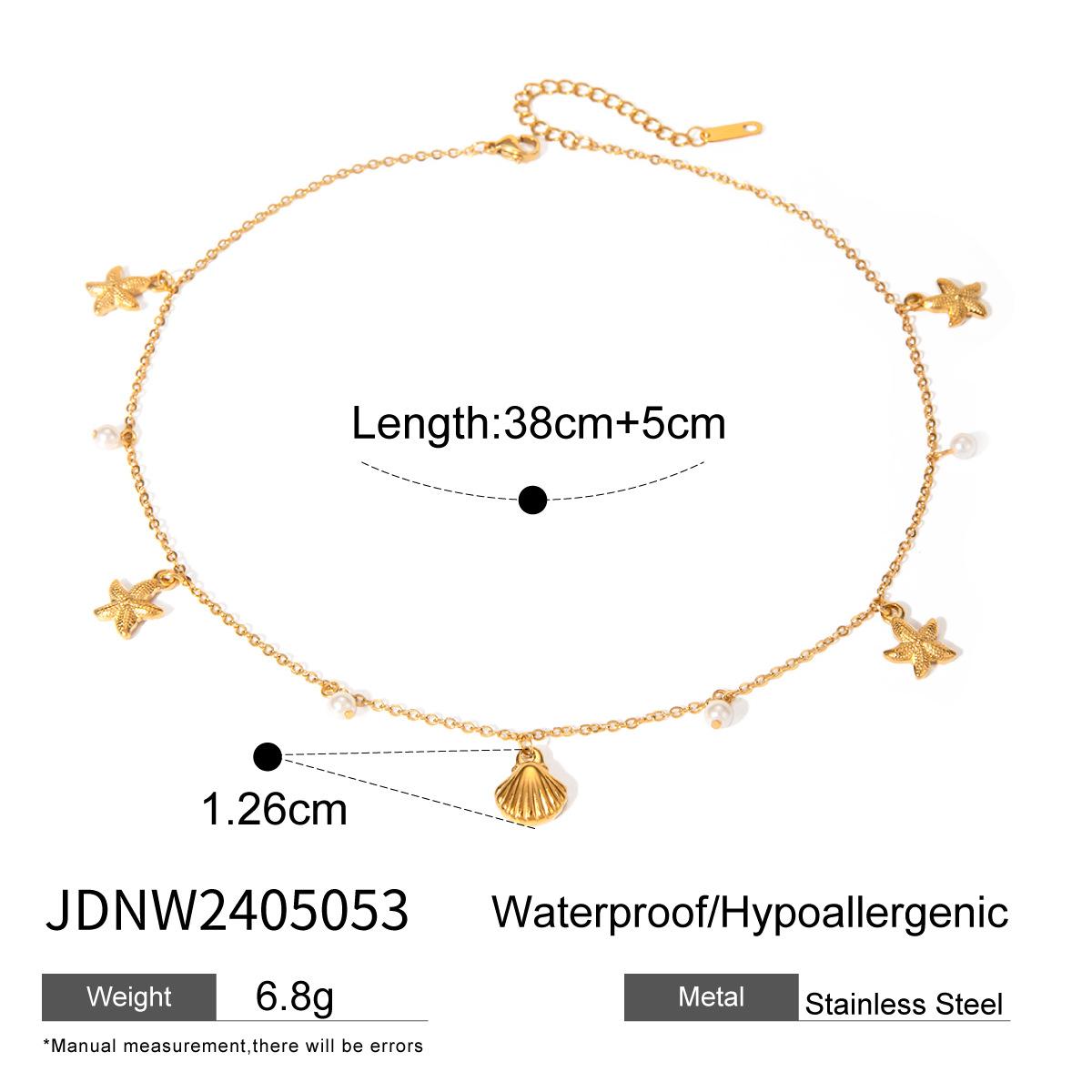Новое модное ожерелье 18К золото морская звезда ракушка жемчуг ожерелье кулон