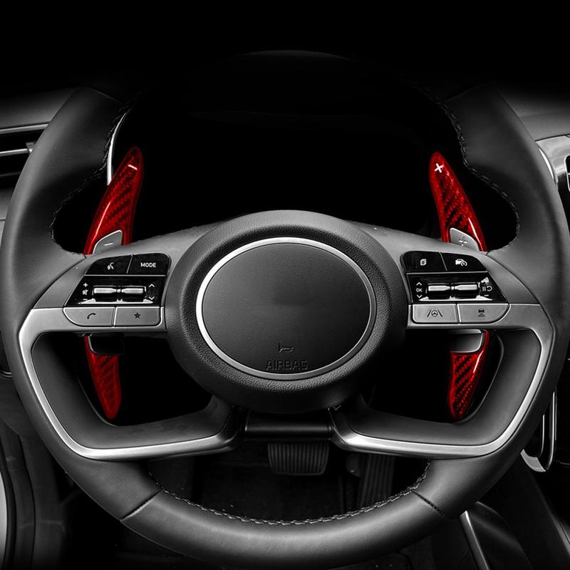 For Hyundai Tucson NX4   2024 Real Carbon Fiber Black Red Steering Wheel Shift Paddle Shifter Extension Accessories