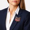 Rhinestone Cat Enamel Brooch Exaggerated Vintage Collar Pin Temperament Drip Oil Brooch  Decoration
