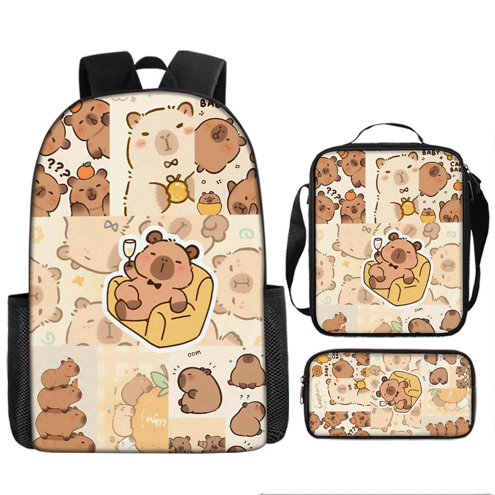 Pibara Trendy Backpack European and American Retro Schoolbag Third Grade Fourth Grade Bag