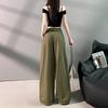 Women's Loose Wide Leg Cargo Pants Non Stretch Soft Thin Cotton American Retro Barrel Multi Pocket Wrinkle Resistant Two Length Casual Trousers