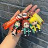 6PCS Demon Slayer Animation Design Figure POLYVINYL CHLORIDE Car Key Ring Adorable Animation Rubber Material Keyring Bagpack Innovative Couple Pendant