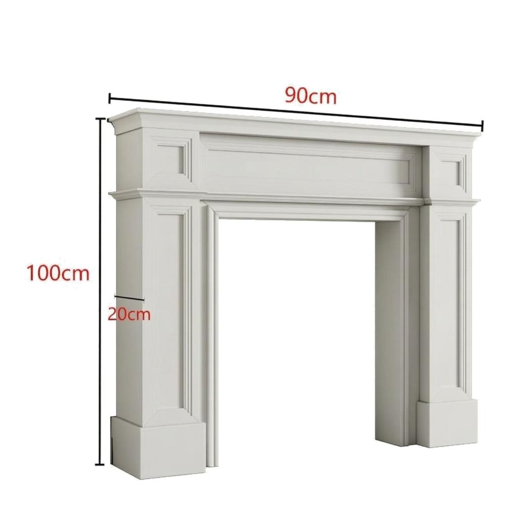 French Country Faux Fireplace Mantel Cabinet Painted Finish Freestanding