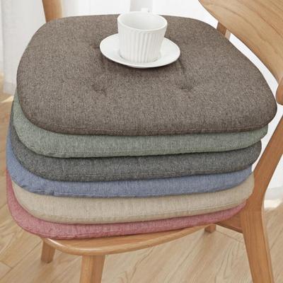 Chair Cushion with Anti-slip Fixing Strap Thickened Sponge Padding Soft Elastic Horse Hoof Shape Chair Cushion Home Kitchen Office Patio Seat Pad Sofa