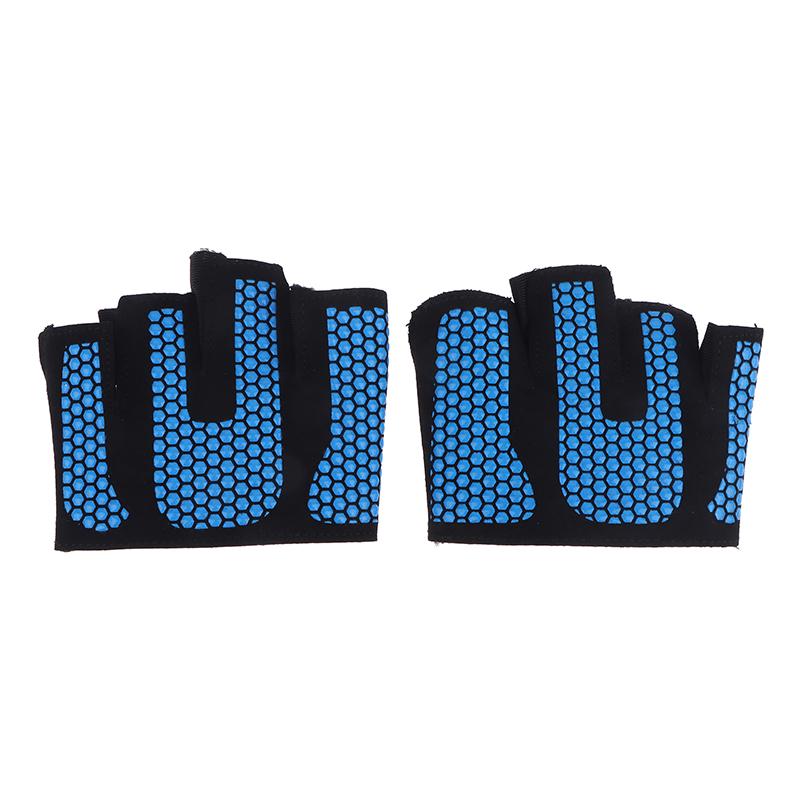 Gym Fitness Four-Finger Half Finger Gloves Silicone Workout Glove Pull Up Power Weight Lifting Grips Hand Plam Protector