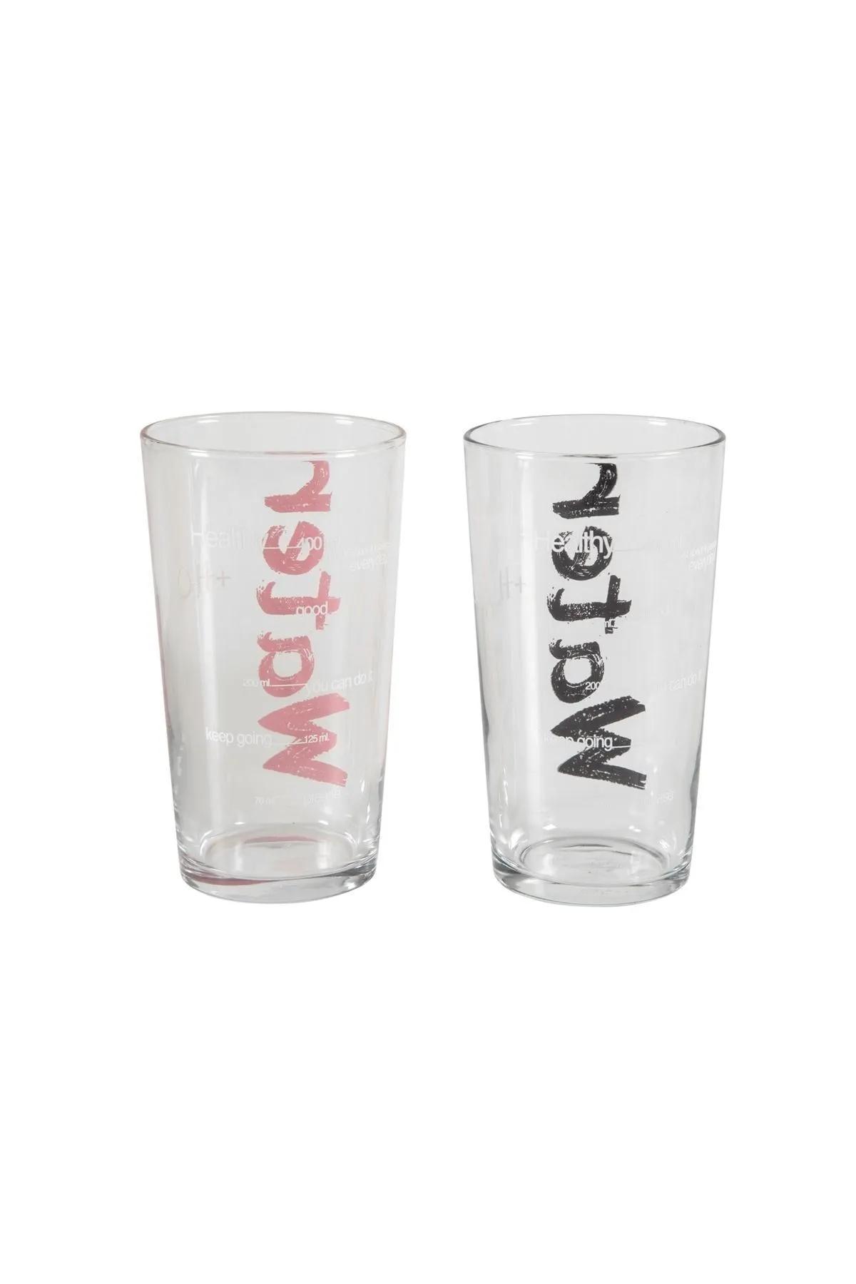 

Water Glass 570 ml Set of 2 - Black & Pink