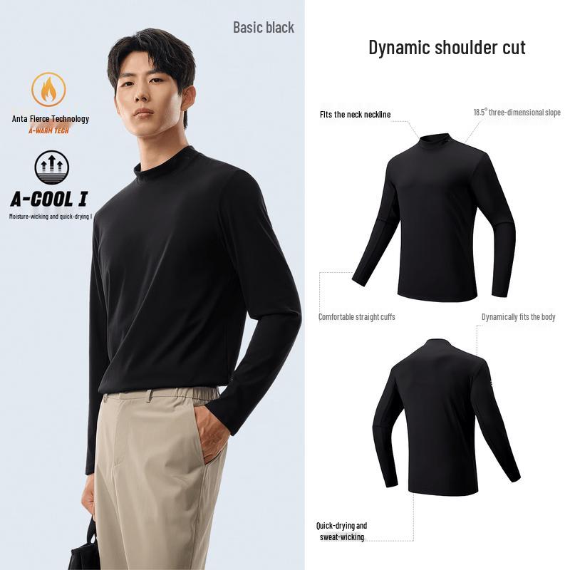 ANTA Men s Fleece-Lined Stand-Collar Sports T-Shirt 180/XL