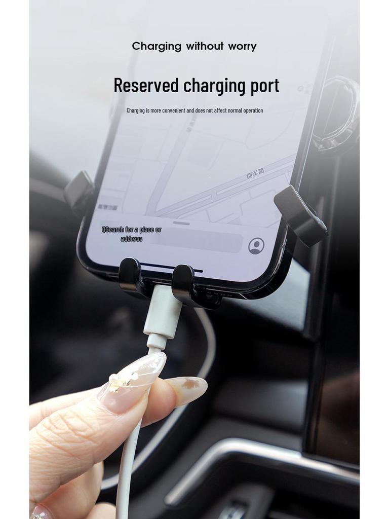 Leidao L60 Gravity Car Phone Holder - Aluminum Alloy, One-Word Design