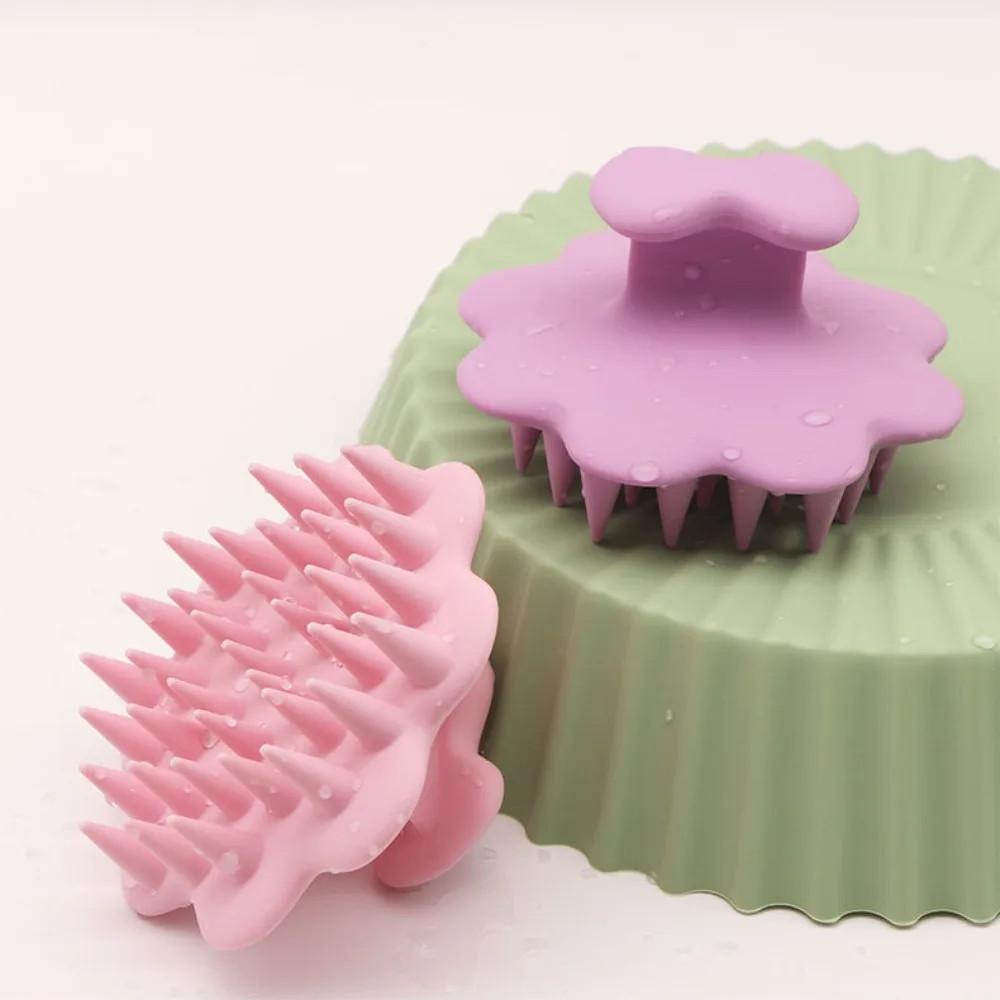 Silicone Shampoo Brush Head Scalp Massage Comb Clean The Scalp Thoroughly Body Bath Brush Salon Hairdressing Tool
