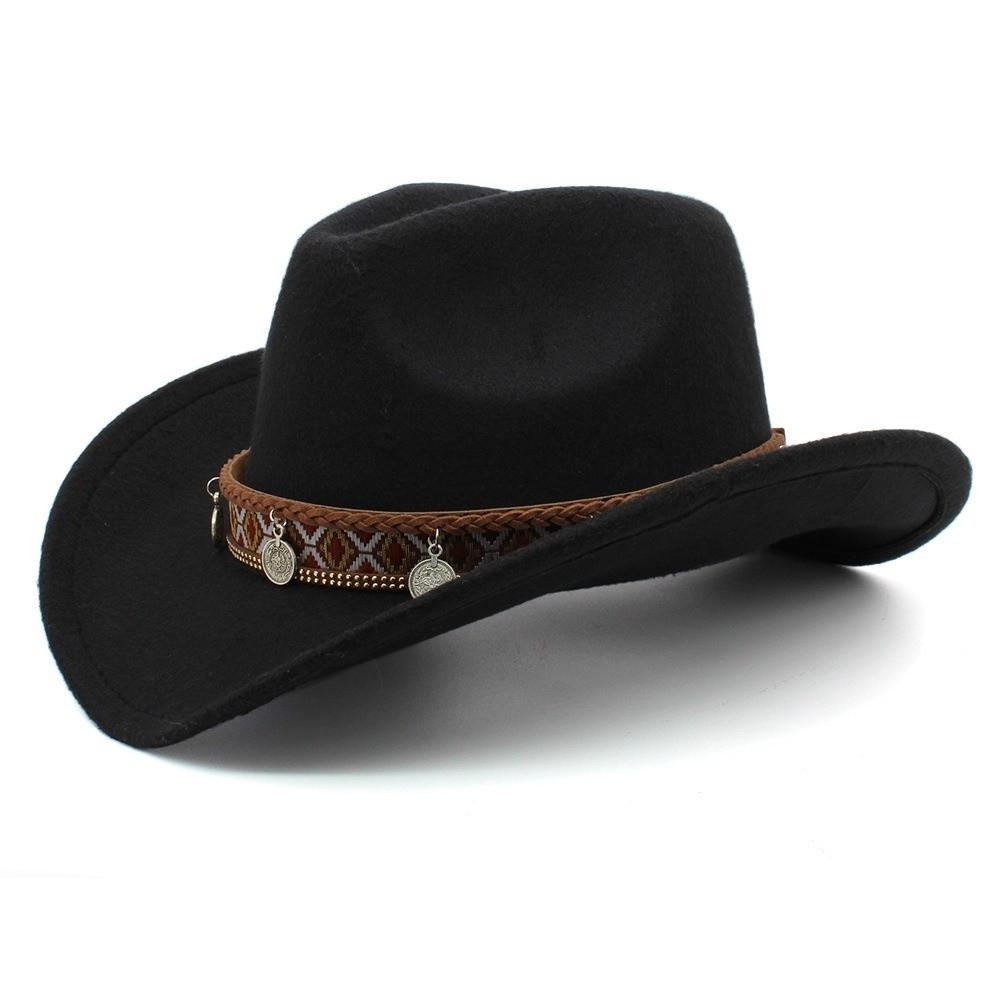 Daily Wear Gentleman Hat Wool-Poly Jazz Cap New Cowboy Hat Unisex