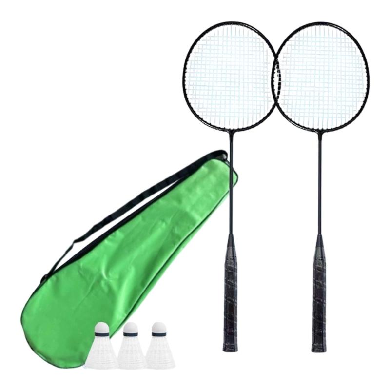 1Pair Shuttlecocks Racquet Light Weight Badminton Racket Set Professional Double Badminton Racquet for 2 Players Playing