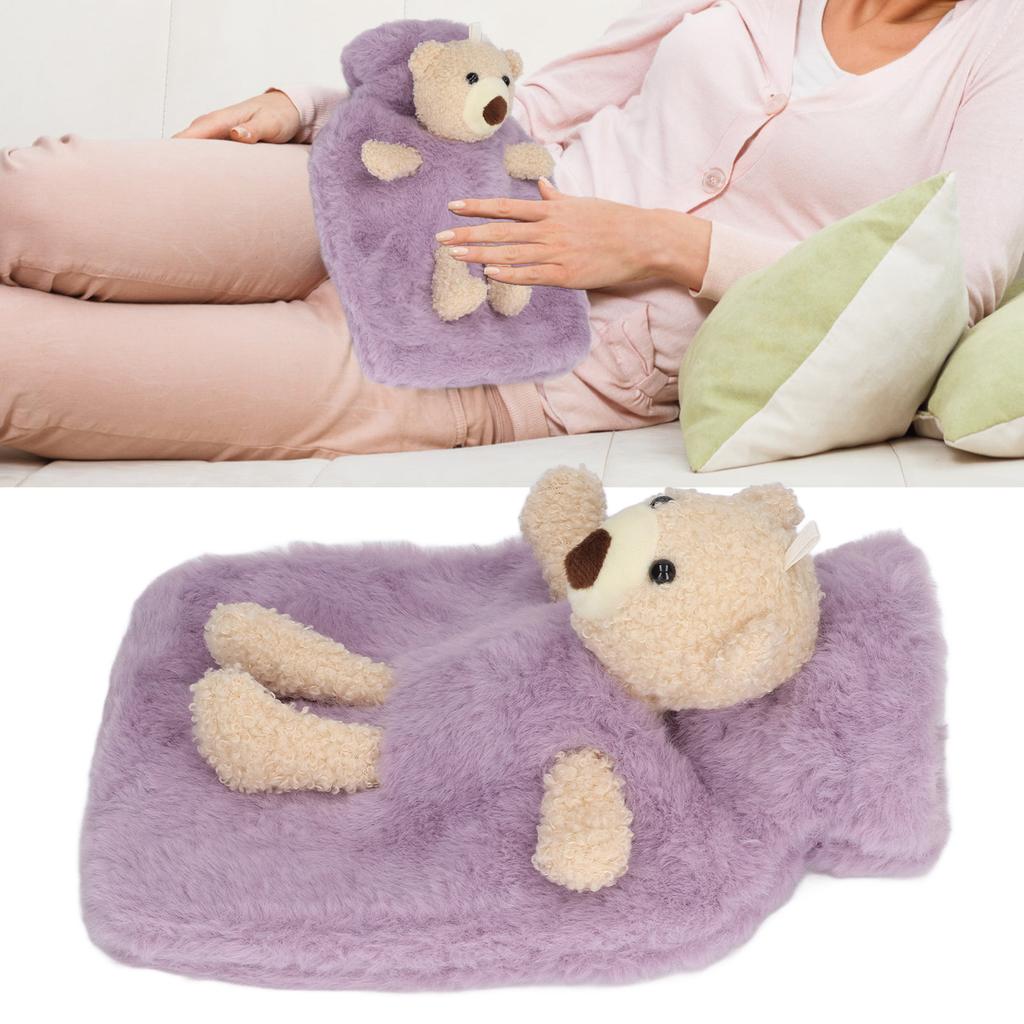 Hot Water Bag Multifunctional 1000ml Capacity Wide Mouth Cute Cartoon Hot Water Bottle for Homes