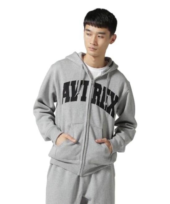 AVIREX DAILY ZIP UP SWEAT PARKA LOGO 783-3931007 men s L oxford