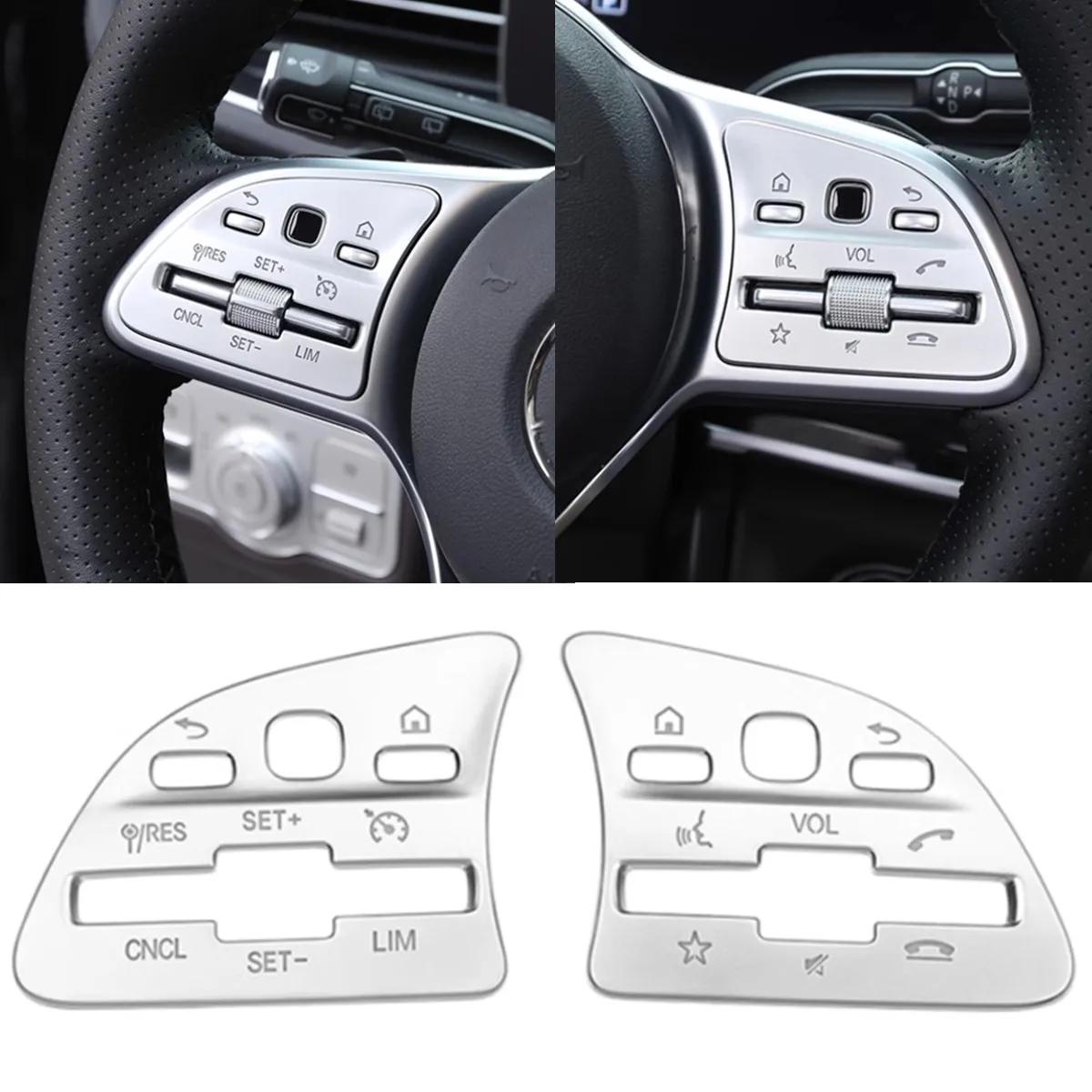 Car Steering Wheel Button Panel Cover Trim Sticker For Mercedes Benz C E A B Class GLC GLB GLE GLS W177 W205 W213 A200L 2020-24