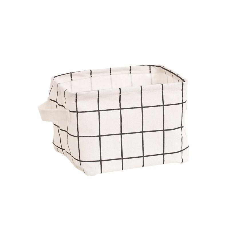 Fabric Cotton Linen Storage Small Square Box Desktop Debris Storage Basket Storage and Sorting Portable Storage Basket Storage Basket