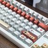 Tastenkappe Retro Silber Maschine Imitation Metalltextur Metallperle Spielkonsole Cherry PBT Rot Weiß Tastenkappe für Aula F75 115 Tasten