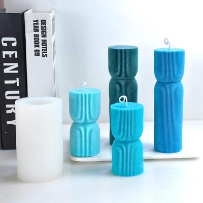 Moule à bougie en silicone à rayures, motif vertical, moule en résine, décoration intérieure, cadeaux, moule à bougie cylindrique géométrique en silicone