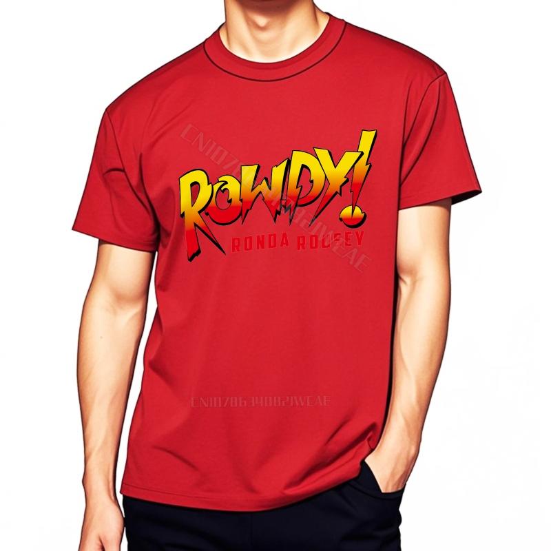 Cotton Essential Teeshirts New Arrived Cotton Soft Cotton Teeshirt Top Tees Travel Unisexs Tshirt Rowdy Ronda Rousey Logo