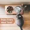 1 piece wooden pet feeder, anti knock and cervical protection for dogs, cat, large feeding bowl holder, wooden dog bowl