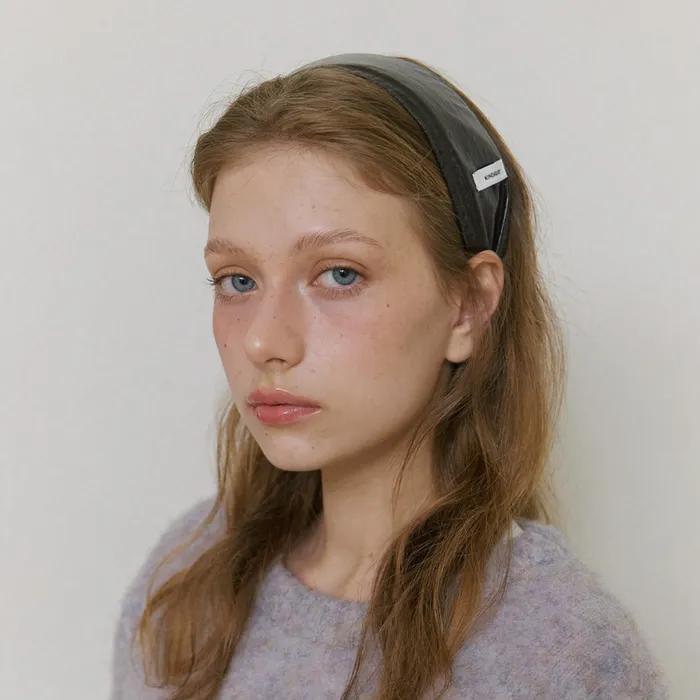 soft plaid headband - dark brown