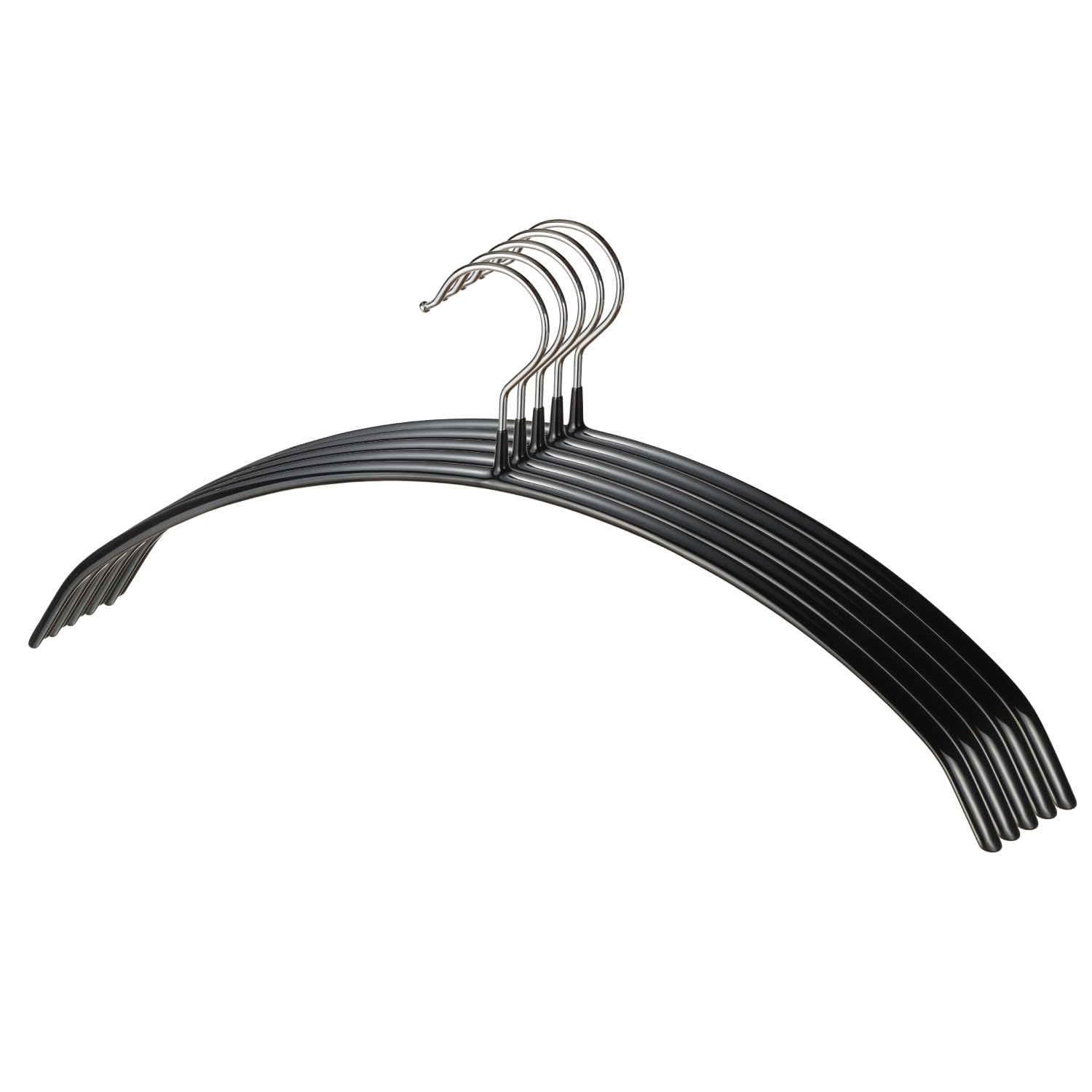 

Wahei Freiz Myrack MJ-0747 Non-Slip Black Hangers, Shape-Retaining, Simple Design, Pack of 5