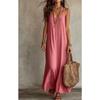 BITCED Fashion Summer Spring Solid Color Print Sleeveless U-Neck Casual Dresses