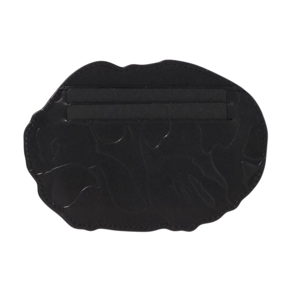 A Bathing Ape Embossed Leather Card Holder Unisex Accessories Black 1L30190012