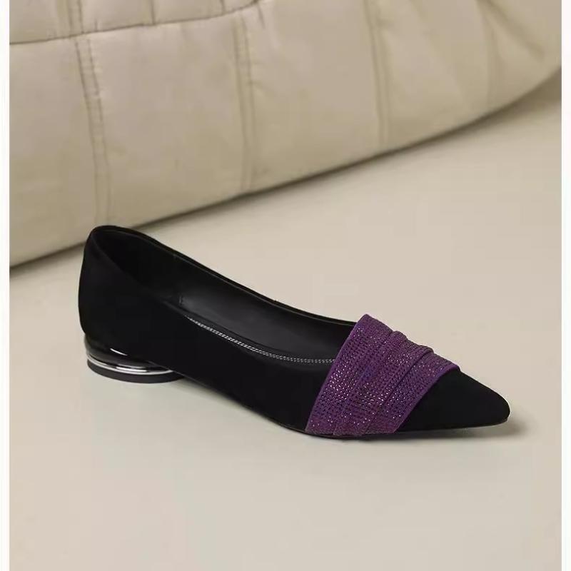 Modedesigner Spitzschuh Damen Pumps Schuhe Mode Flach Slipper 2025 Frühling Herbst Tanzen Party Niedriger Absatz Schuhe