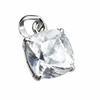 Pandantiv cu Safir Alb Natural Pătrat de 30,74 Carate Argintiu Piatră Prețioasă CERTIFICAT