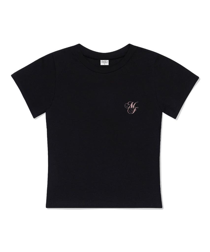 Deomopeuhauseu Morf Small Logo Print Slim Fit Short Sleeve T-Shirt Black
