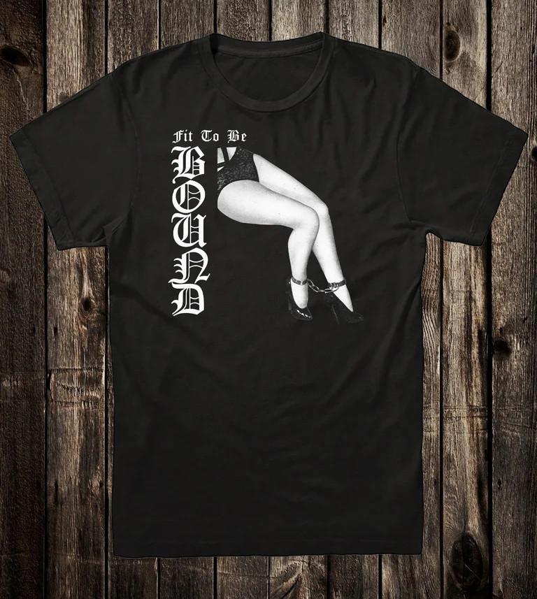 Retro Novelty T Shirt 100% Cotton Fit To Be Bound Goth BDSM Unisex T-Shirt S