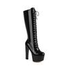 Supply Super high heels female sexy waterproof table pole dance boots night club fashion patent leather boots D