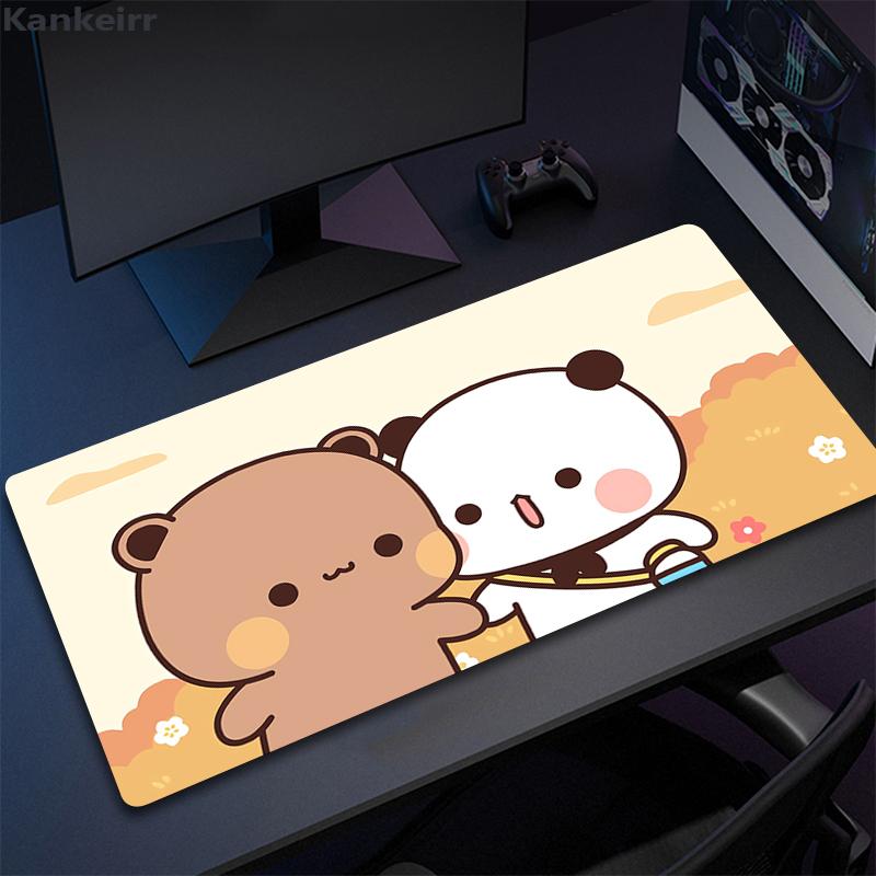 Super Cute Bear Cartoon Deskpad Office Computer Desk Mat Keyboard Big Mouse Pad Laptop Cushion Nonslip for PC Kawaii Desk Pad