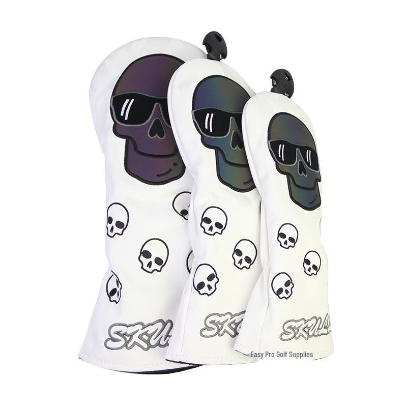 Waterproof Embroidered Skull Golf Club Head Cover - 3 Colors