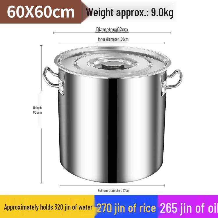 Large Capacity Stainless Steel Induction Soup Pot with Lid