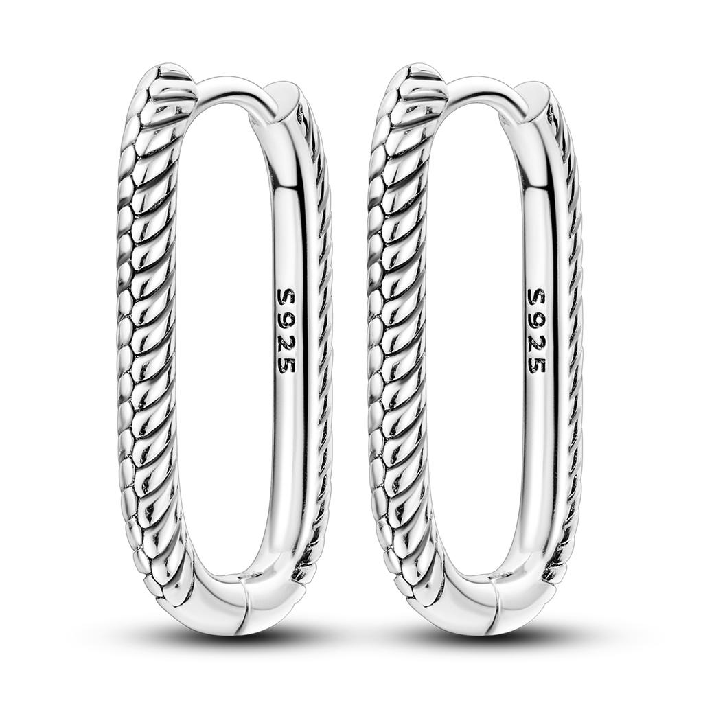 925 Sterling Silver Simple Gold U-shaped Earrings Jewelry Versatile Hoop Earrings for Women Jewelry Fine Birthday Party Gifts