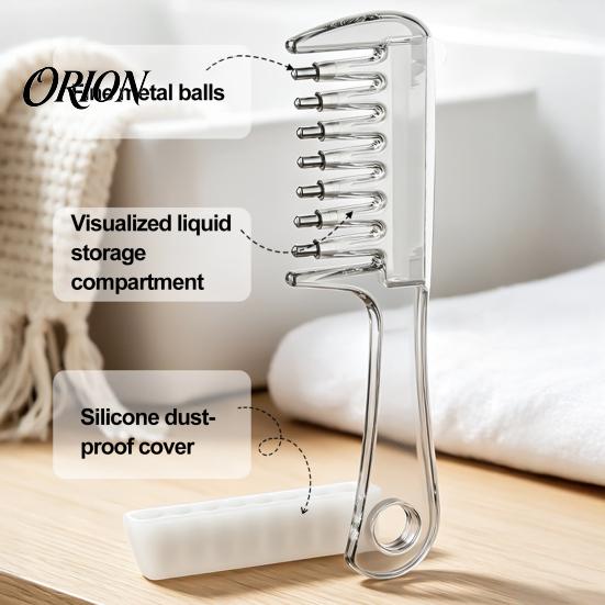 Detangling Massage Scalp Brush Hair Oil Applicator Comb, with Injecting Tube & Brush, Refillable Professional Care Comb Applicator, Leak Proof