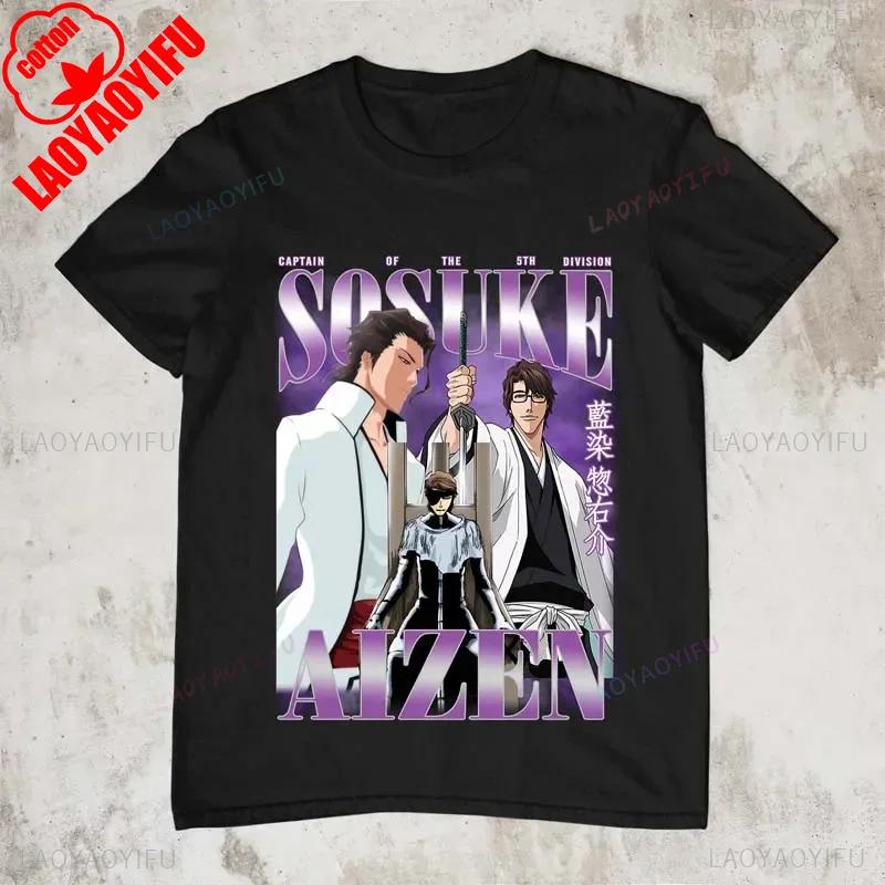 Japan Anime Bleach Ichigo Kurosaki T Shirt Men Fashion T-shirt Short Sleeve Vintage Cartoon Tshirt Harajuku Tops Cotton Clothes