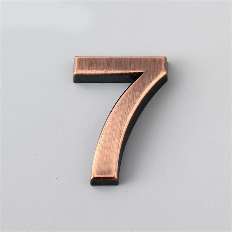 Spot Supply Numbering Digital 5cm Bronze Stereo Word Door Head Hotel House Digital Label