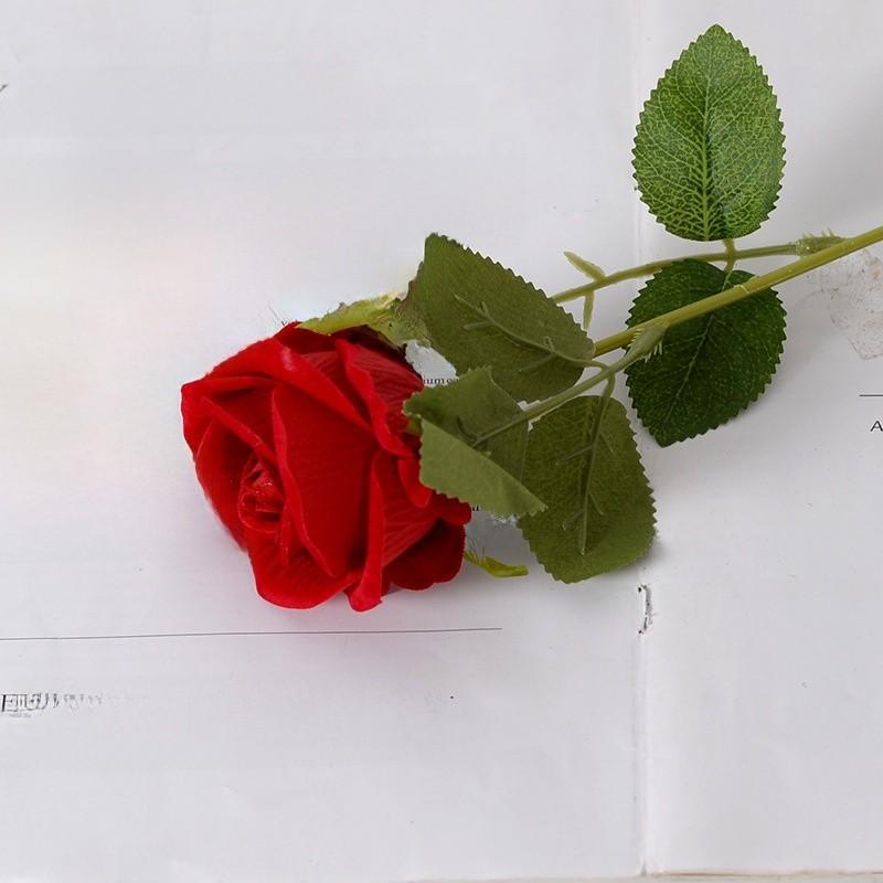 Single Velvet Strand Rose Simulation Flower Table Decor And Special Occasions