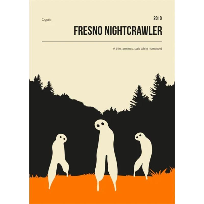 Cryptid Cryptozoology Bigfoot Book Cover Fresno Nightcrawler Vintage Art Posters Canvas Print Painting Mural Home Wall Art Decor 30x45cm No Frame