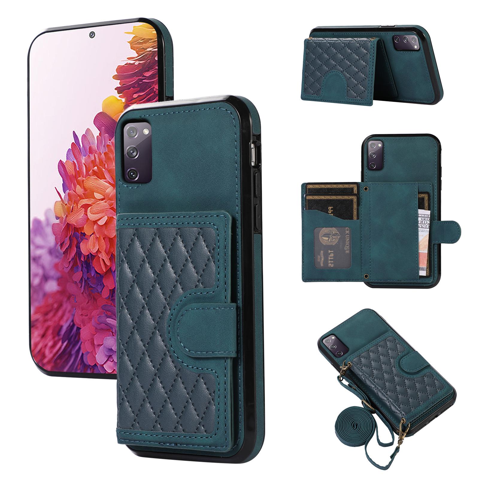 

For Samsung Galaxy S20 FE 2022/S20 FE/S20 FE 5G/S20 Lite Case Card Holder TPU+PU Leather Phone Shell E