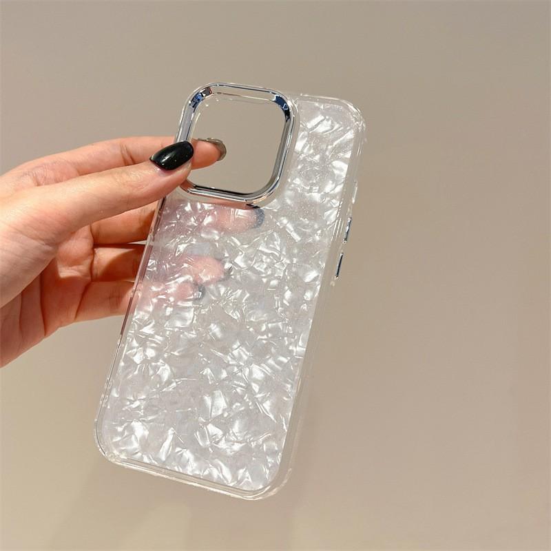 

Sparkling Powder Dropper Suitable Apple Phone Case 13/14 Shell Pattern 15/16 Metal Ring Lens 16 Promax Protection iPhone 16 Pro Max