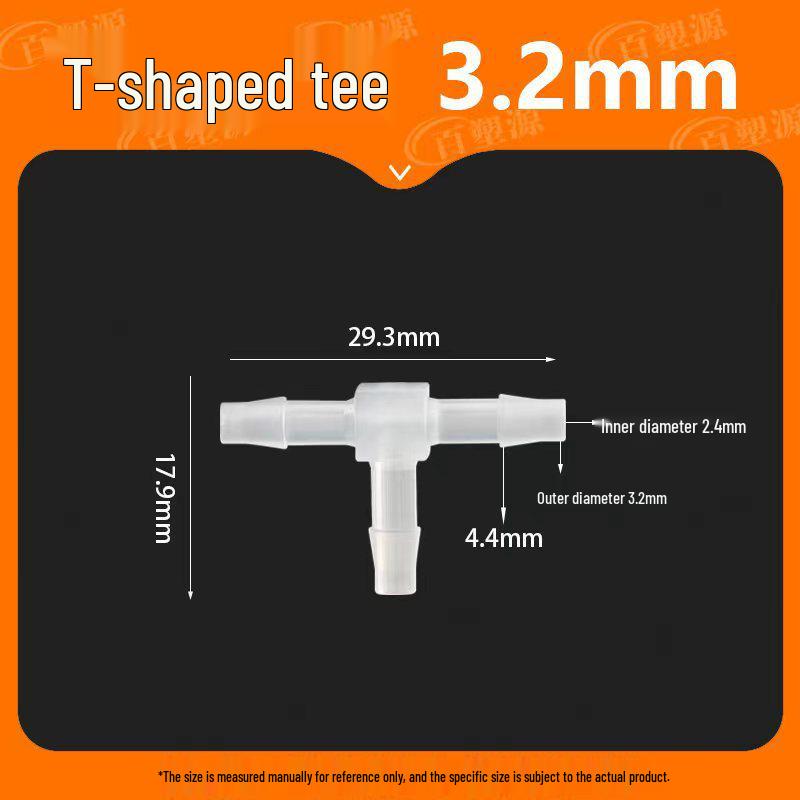 High-Temp Resistant Plastic Hose T-Connector, Quick Connect Fish Tank Accessory, PP Material