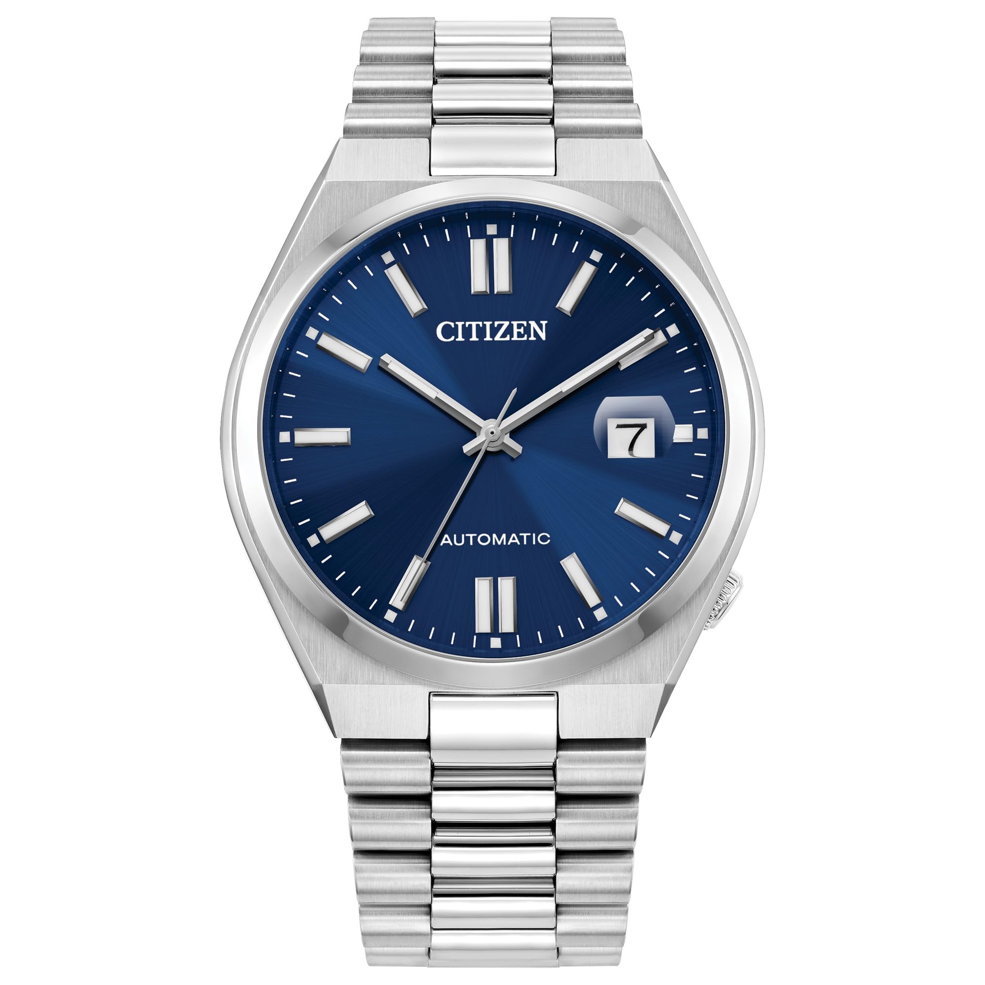 

Citizen Sport Luxury Carson Watch with Stainless Steel Bracelet and 3 Stainless 5 Classic Men s Eco-Drive Case, Hands, Date, Steel/Blue, 1/2 Inches,