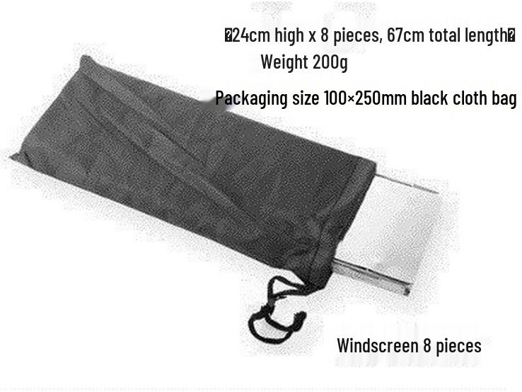 Ultralight Foldable Camping Stove Windshield with Pegs & Carry Bag