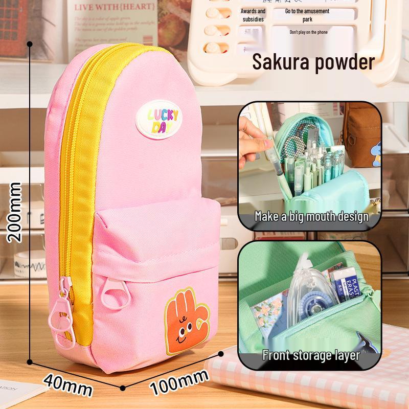 Creative Multi-compartment Canvas Pencil Case for Girls – Large Capacity Stationery Bag