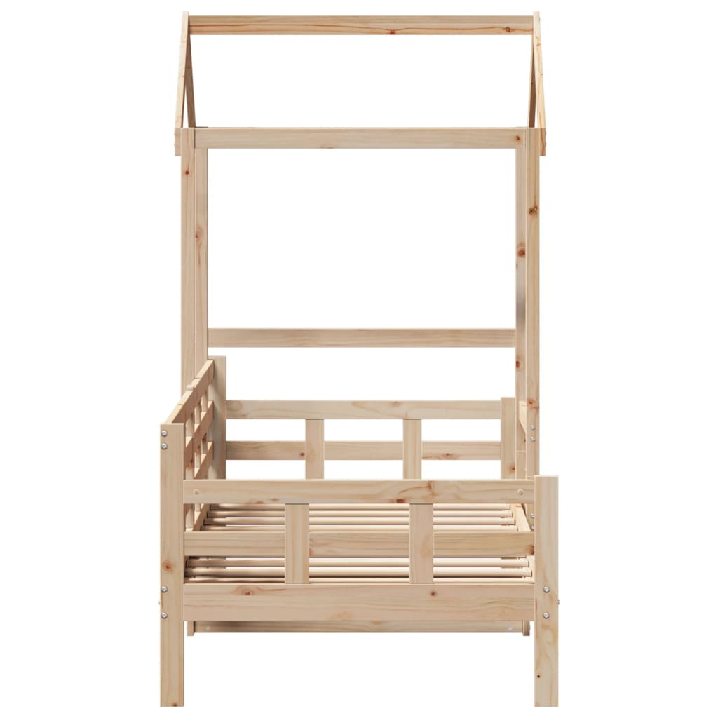 Daybed with Canopy 80 x 200 cm Solid Pine Wood